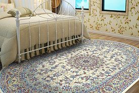 Ковер из шерсти синий Hunnu Wool+Viscose Oval 6C1101 001