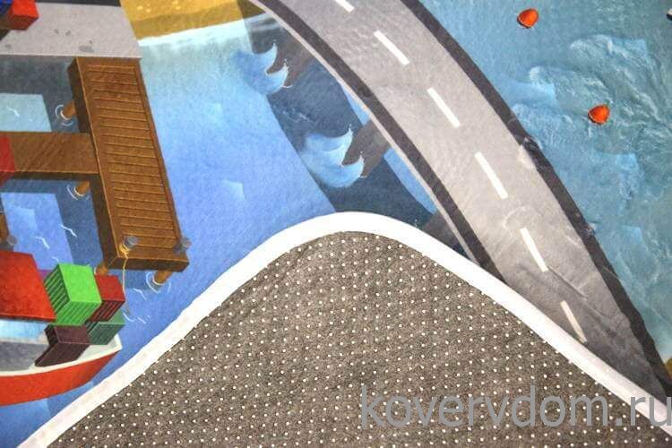 Детский развивающий 3D ковер с дорогами ГОРОДОК в морской бухте 86134 Детский развивающий 3D ковер с дорогами ГОРОДОК в морской бухте 86134