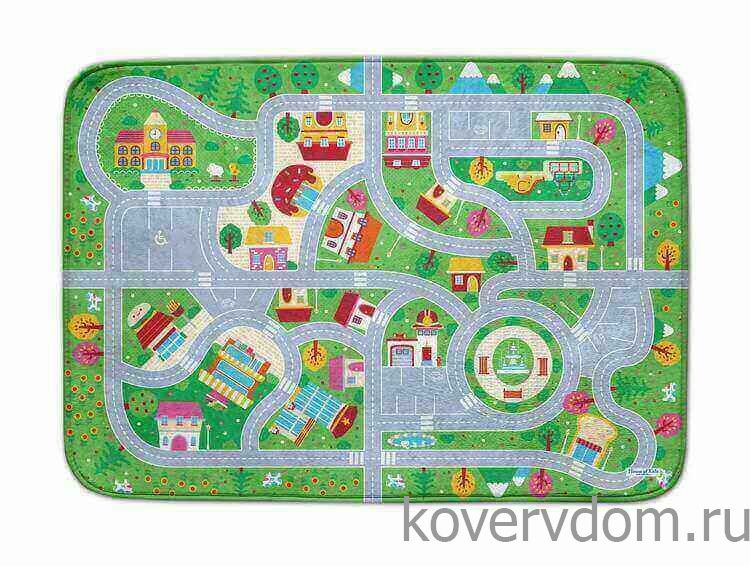 Детский развивающий 3D ковер ГОРОДОК с дорожками 86149