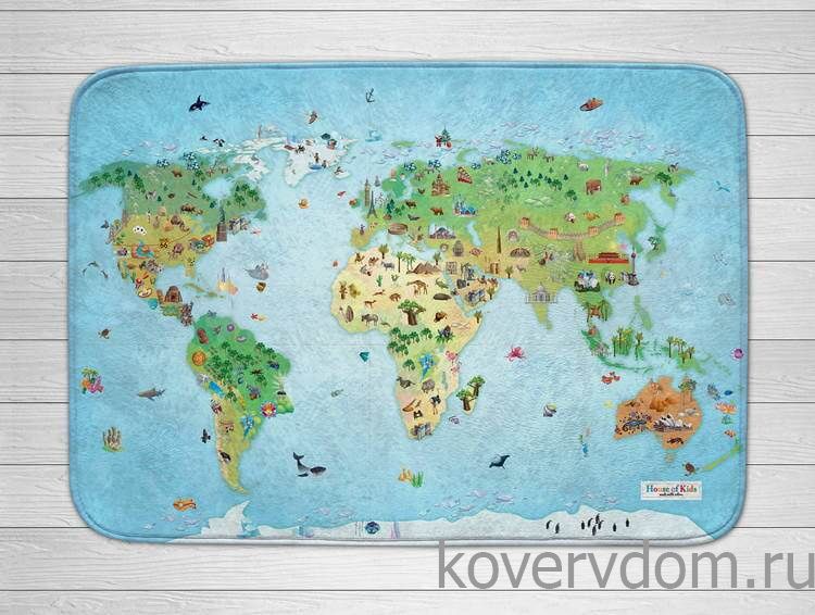 Детский развивающий 3D ковер КАРТА МИРА 86033 Детский развивающий 3D ковер КАРТА МИРА 86033