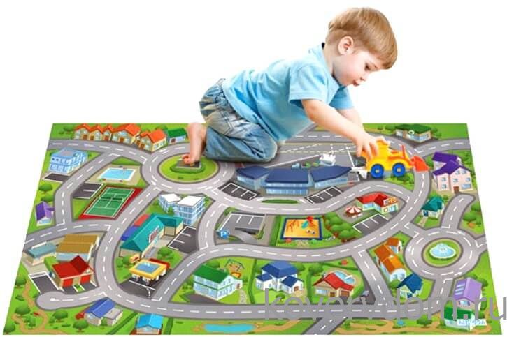 Детский развивающий 3D ковер с дорогами ГОРОДОК 86133 Детский развивающий 3D ковер с дорогами ГОРОДОК 86133