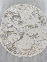 Ковер бежевый MOSSO 27243A GRY / NAVY Овал