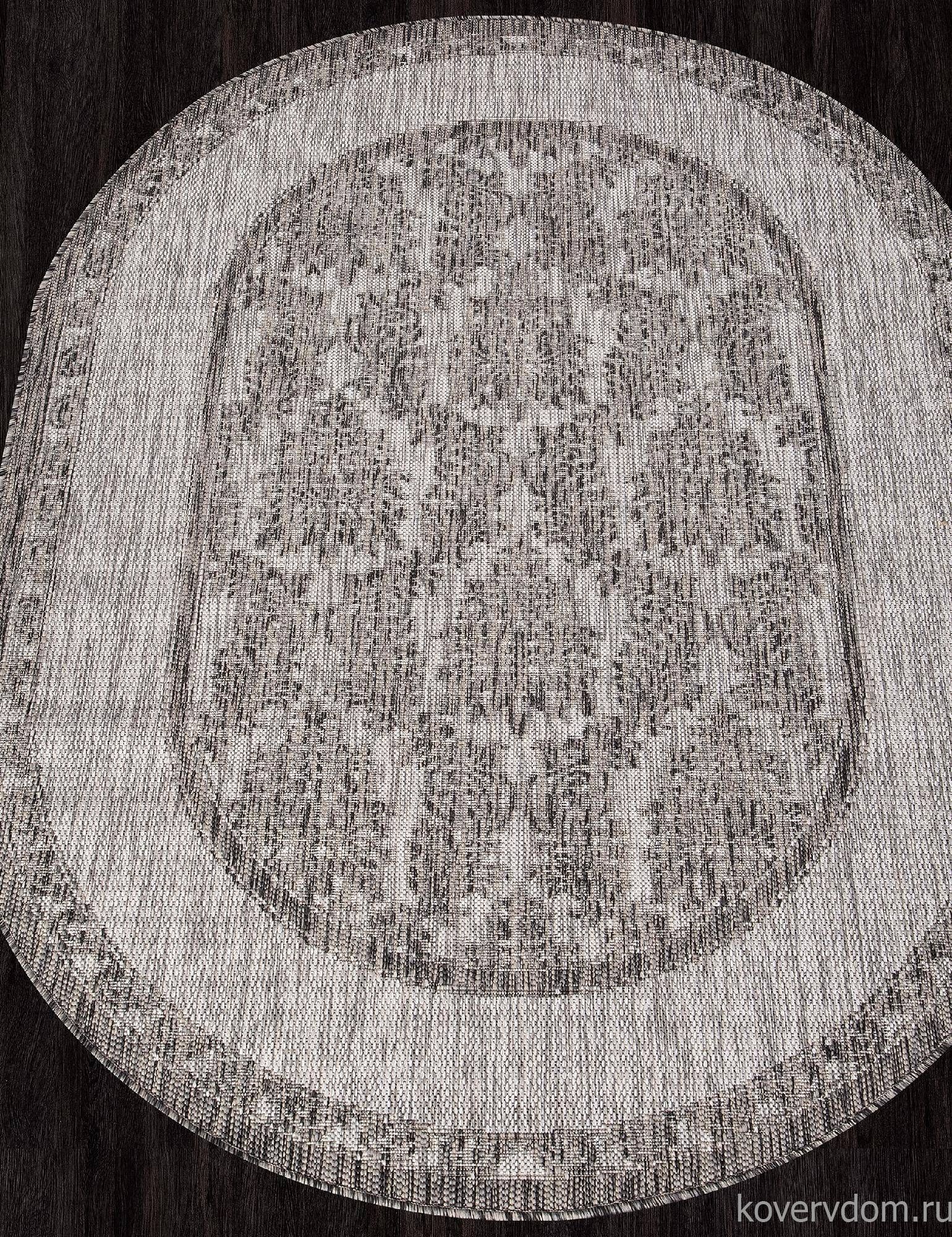 Ковер циновка VEGAS S001 GRAY/Серый Овал