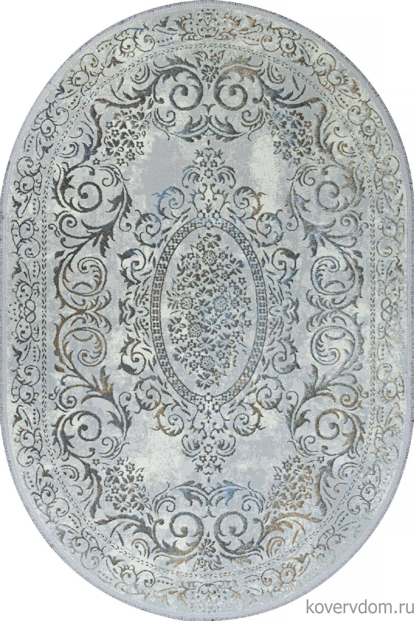 Ковер SAHARA-A 00766A GREY HB / L.BLUE FDY Овал
