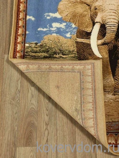 Шерстяной пейзажный ковер Hunnu 6S1028 82 слоны