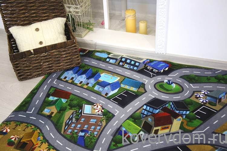 Детский развивающий 3D ковер с дорогами ГОРОДОК в морской бухте 86134 Детский развивающий 3D ковер с дорогами ГОРОДОК в морской бухте 86134