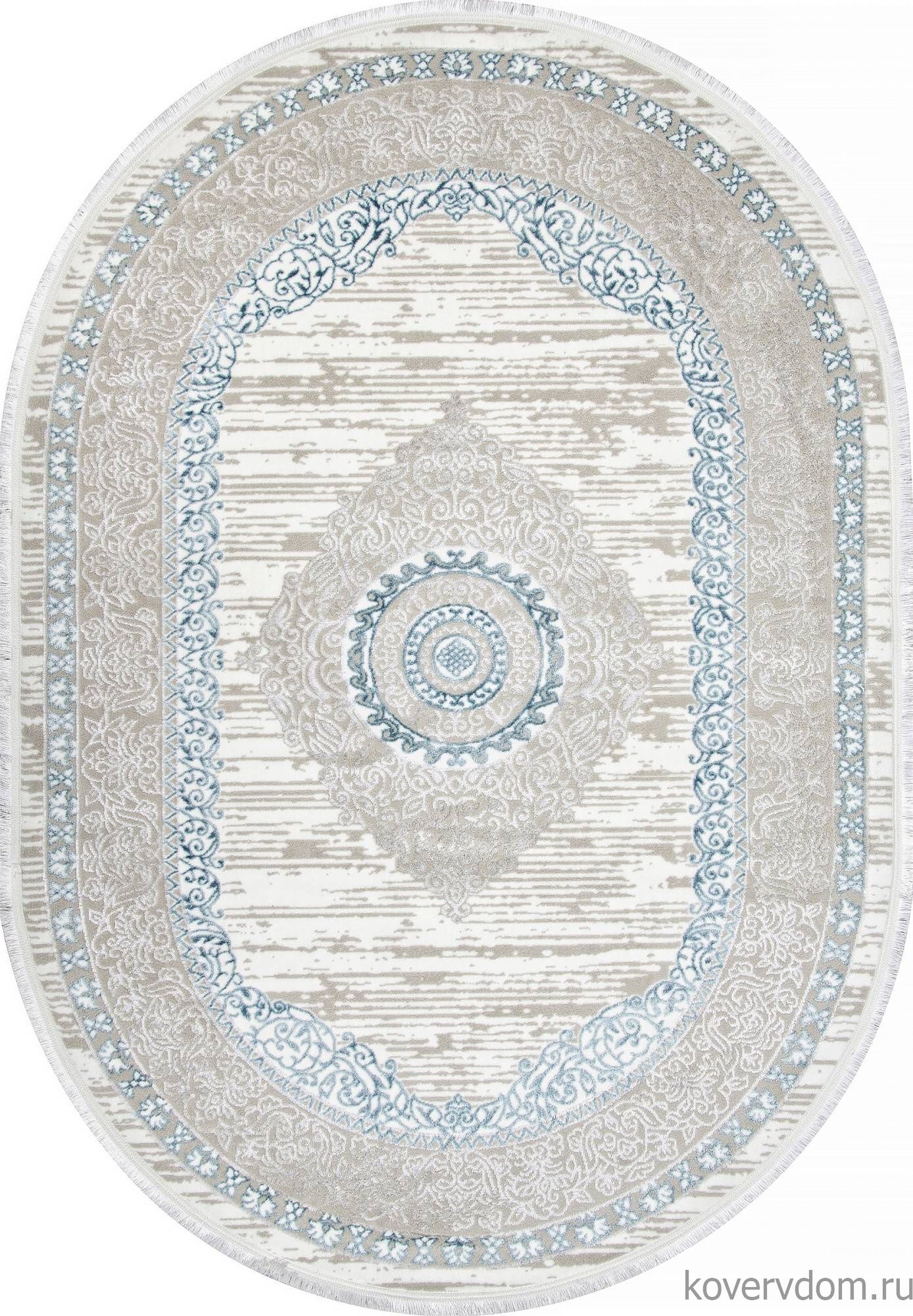 Ковер ALFANI Q012A BLUE FDY / CREAM SHRINK Овал Ковер ALFANI Q012A BLUE FDY / CREAM SHRINK Овал