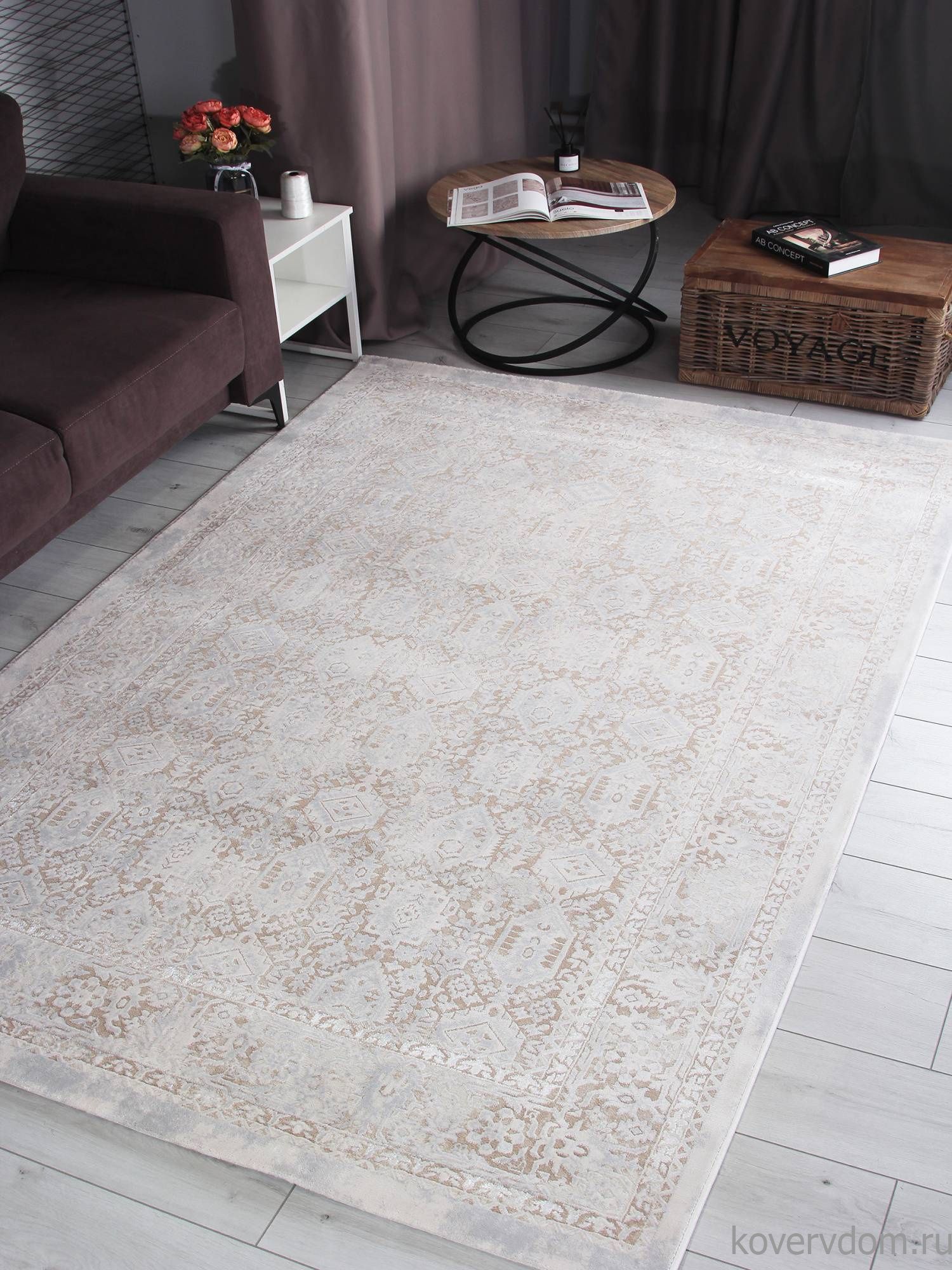 Ковер AMELI 9255A S.BEIGE / P.WHITE