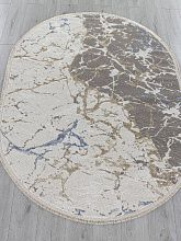 Ковер бежевый MOSSO 27231A GRY / NAVY Овал