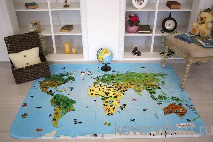 Детский развивающий 3D ковер КАРТА МИРА 86033 Детский развивающий 3D ковер КАРТА МИРА 86033