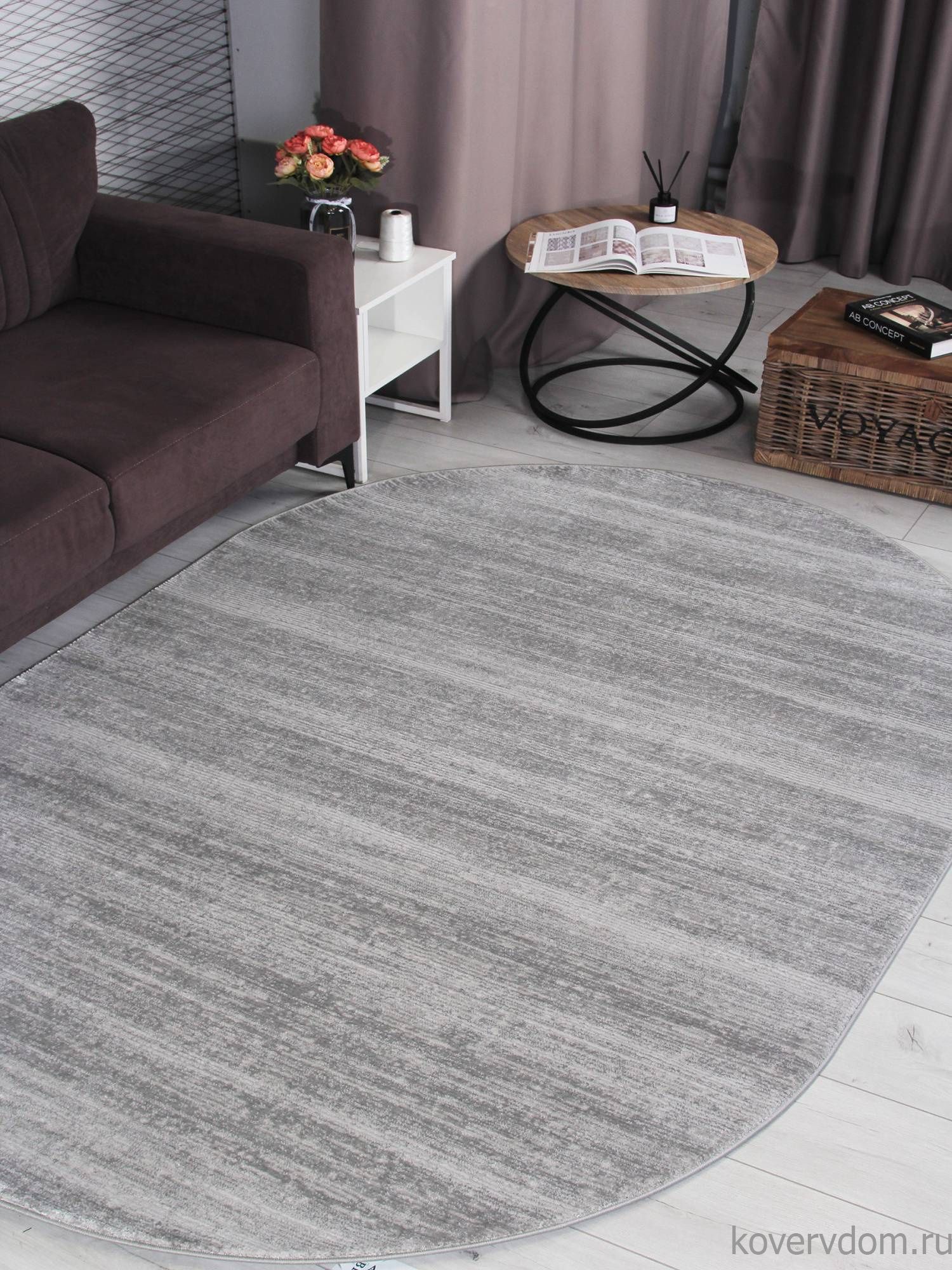 Ковер NENSI GL092G GREY / GREY Овал